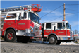 front of firetrucks