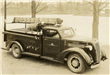 Black Fire Truck in Sepia Tone