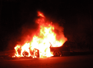 car on fire