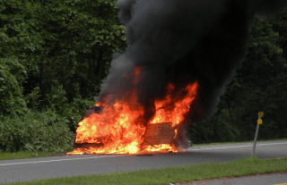 car on fire
