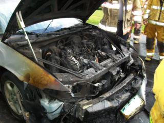 damaged front of car