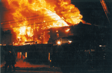 building on fire
