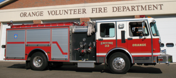 red and white fire truck