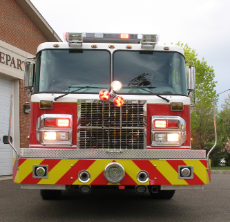 front of a fire truck