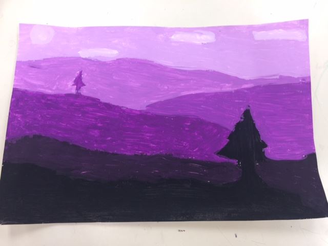 Art - Mrs. Garney - Orange Public Schools - Purple Landscape